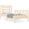 vidaXL Estructura de cama con cabecero madera maciza
