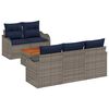 vidaXL Conjunto de sof&aacute;s de jard&iacute;n 6 uds. Gris rat&aacute;n sint&eacute;tico