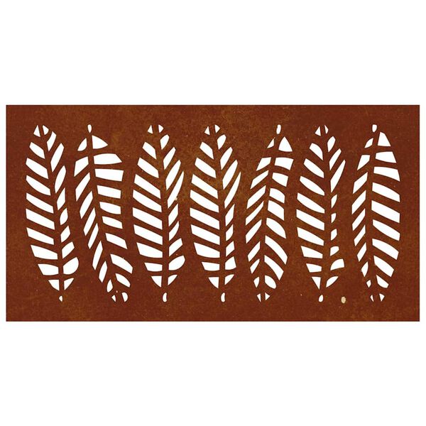 vidaXL Adorno de pared de jard&iacute;n acero corten dise&ntilde;o de hoja 105x55 cm