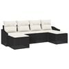 vidaXL Conjunto de Comedor de Jard&iacute;n con coj&iacute;n 6 pcs Negro y crema