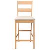 vidaXL Taburetes de bar con cojines 2 uds madera maciza natural caucho