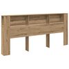 vidaXL Cabecero con armario Roble artisan Madera de ingenier&iacute;a