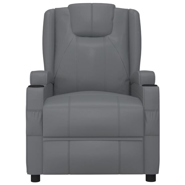vidaXL Sill&oacute;n elevable cuero sint&eacute;tico gris