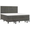 vidaXL Cama box spring con colch&oacute;n terciopelo gris oscuro 180x200 cm