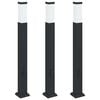 vidaXL Balizas de luz con toma de corriente, 3 unidades, 80 cm, color negro, IP44