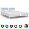 vidaXL Estructura de cama con LED sin colch&oacute;n blanco 180x200 cm