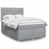 vidaXL Cama box spring con colch&oacute;n tela gris claro 140x200 cm