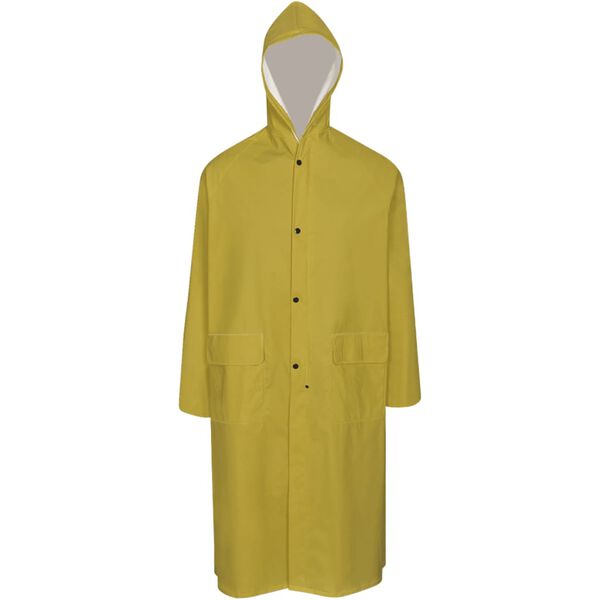 vidaXL Chubasquero impermeable largo con capucha talla XL amarillo