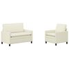 vidaXL Juego de Sof&aacute; 2 pcs Crema Tela