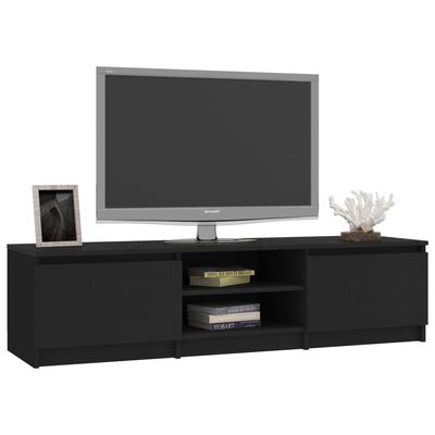 vidaXL Mueble de TV madera contrachapada negro 140x40x35,5 cm