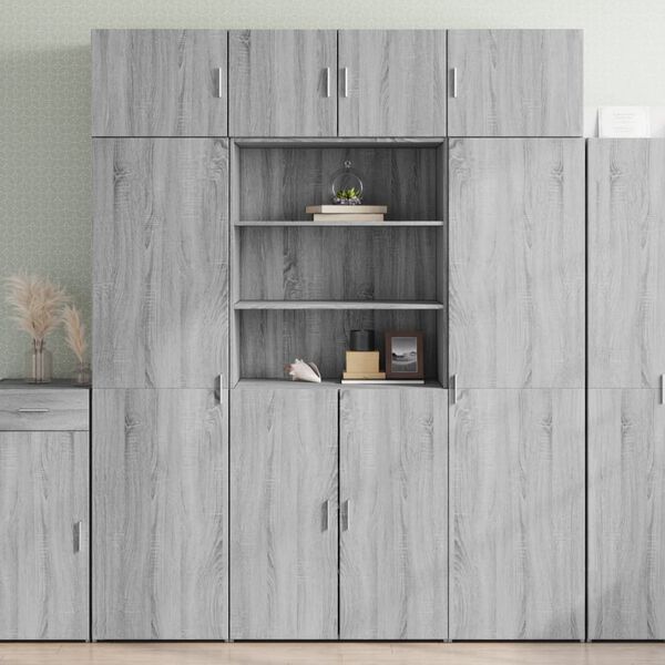 vidaXL Armario de madera ingenier&iacute;a gris Sonoma 80x42,5x225 cm