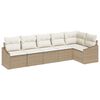 vidaXL Conjunto de sof&aacute;s de jard&iacute;n 6 uds. Beige y rat&aacute;n sint&eacute;tico