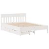 vidaXL Estructura de cama sin colch&oacute;n madera de pino blanca 150x200 cm