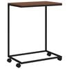 vidaXL Mesa auxiliar con ruedas madera de ingenier&iacute;a negra 55x35x70 cm