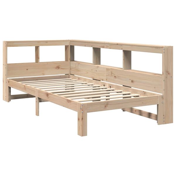 vidaXL Cama con estanter&iacute;a sin colch&oacute;n madera maciza de pino 100x200cm
