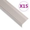 vidaXL Perfiles de pelda&ntilde;os forma de L 15 uds aluminio champ&aacute;n 90 cm