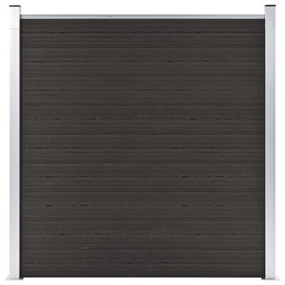 vidaXL Panel de valla WPC negro 180x186 cm