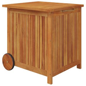 vidaXL Caja de almacenaje de jard&iacute;n ruedas acacia maciza 60x50x58 cm