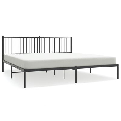 vidaXL Estructura de cama con cabecero metal negro 200x200 cm