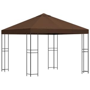 vidaXL Cenador 3 x 3 m Marr&oacute;n Poli&eacute;ster y Acero 190 gsm