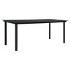 vidaXL Mesa de comedor de jard&iacute;n acero y vidrio negra 190x90x74 cm