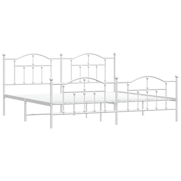 vidaXL Estructura cama sin colchón con estribo metal blanco 193x203 cm