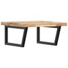 vidaXL Estante de lavabo de pared acero y madera maciza de acacia