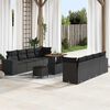 vidaXL Conjunto de sof&aacute; de jard&iacute;n 11 pcs Negro rat&aacute;n sint&eacute;tico