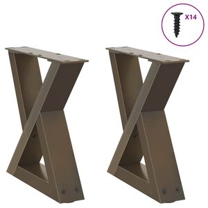 vidaXL Patas para mesa de centro (2 unidades), acero natural, 30 x (30-31,3) cm.
