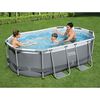 Best Way Juego de piscina Gris 305 x 200 x 84 cm Acero
