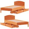 vidaXL Cama sin colchón madera maciza de pino marrón cera 100x200 cm