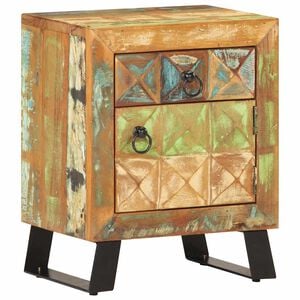 vidaXL Mesita de noche de madera maciza reciclada 40x30x50 cm