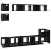 vidaXL Conjunto de mueble de TV 8 pcs Roble Negro Madera contrachapada