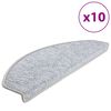 vidaXL Felpudos para escaleras 10 unidades 65x24x4 cm Gris Claro Semicircular Grande