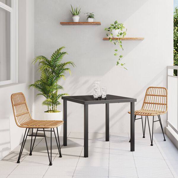 vidaXL Conjunto de Comedor de Jardín 5 pcs Marrón Poliratán