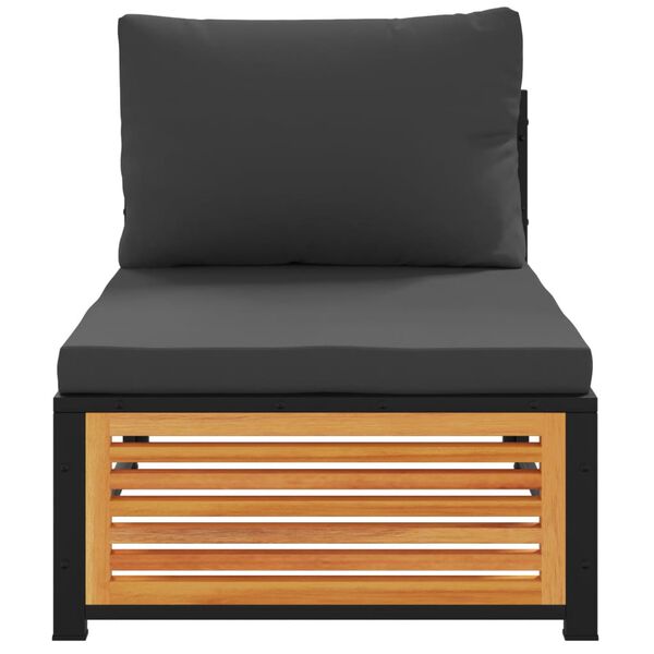 vidaXL Sof&aacute; jard&iacute;n sin reposabrazos con cojines madera maciza acacia