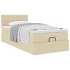 vidaXL Estructura de cama otomana con colch&oacute;n tela crema 90x190cm