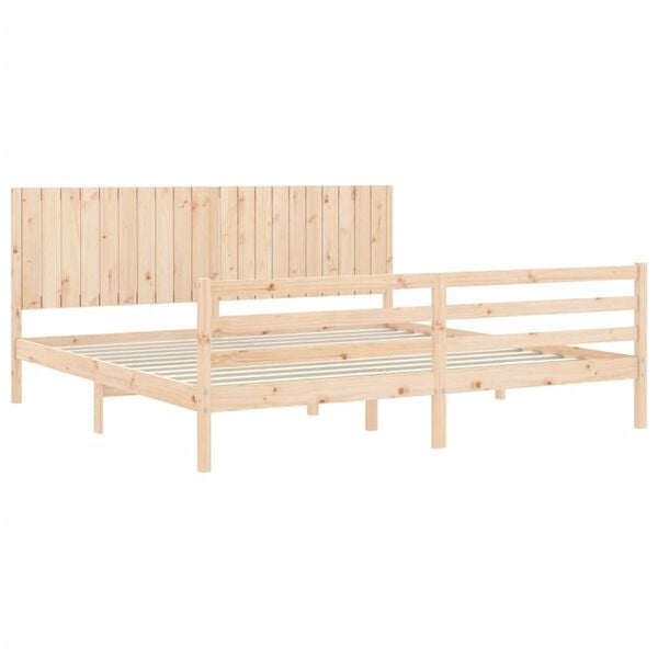 vidaXL Estructura de cama con cabecero madera maciza 200x200 cm