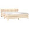 vidaXL Cama box spring con colch&oacute;n tela color crema 180x200 cm