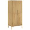 vidaXL Armario FLORO madera maciza de pino marr&oacute;n cera 77x53x171 cm