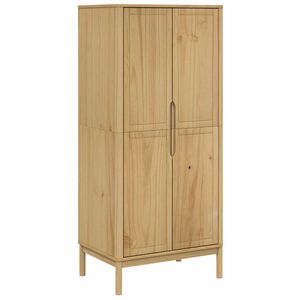 vidaXL Armario FLORO madera maciza de pino marr&oacute;n cera 77x53x171 cm
