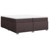 vidaXL Cama box spring con colch&oacute;n tela marr&oacute;n oscuro 200x200 cm