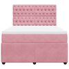 vidaXL Cama box spring con colch&oacute;n terciopelo rosa 140x190 cm