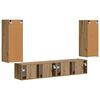 vidaXL Conjunto de mueble para TV de pared 4 pcs Roble artesanal