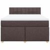 vidaXL Cama box spring con colch&oacute;n tela marr&oacute;n oscuro 160x200 cm