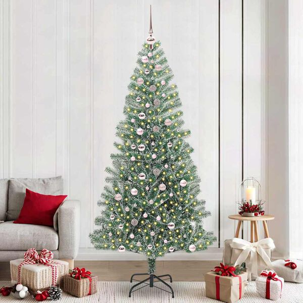 vidaXL &Aacute;rbol de Navidad Artificial Nevado con Luz LED Verde y 240 cm