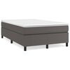 vidaXL Cama box spring con colch&oacute;n cuero sint&eacute;tico gris 120x190 cm