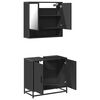 vidaXL Juego de muebles de ba&ntilde;o 2 pzas madera contrachapada negro