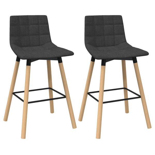 vidaXL Taburetes de barra de cocina 2 unidades tela gris oscuro