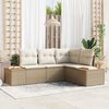 vidaXL Conjunto de sofá de jardín 5 pcs Beige ratán sintético